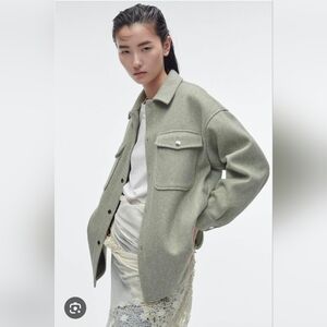 ZARA Women's Oversized Sage Green Jacket